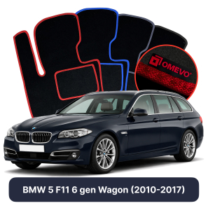 Velour car mats OMEVO for BMW 5 F11 6 gen Station Wagon (2010-2017)