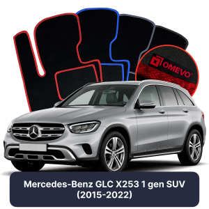 OMEVO Velour Car Mats for Mercedes-Benz GLC X253 1 gen SUV (2015-2022)