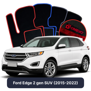 OMEVO Velour Car Mats for Ford Edge 2 gen SUV (2015-2022)