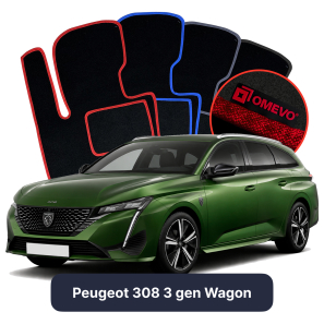 Velour car mats OMEVO for Peugeot 308 3 gen Station Wagon (2021-2025)