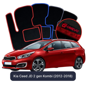 OMEVO Velour Car Mats for Kia Ceed JD 2 gen Station Wagon (2012-2018)
