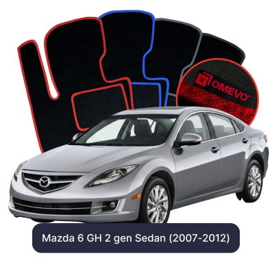 Velour car mats OMEVO for Mazda 6 GH 2 gen Sedan (2007-2012)