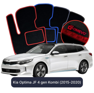 OMEVO Velour Car Mats for Kia Optima JF 4 gen Station Wagon (2015-2020)