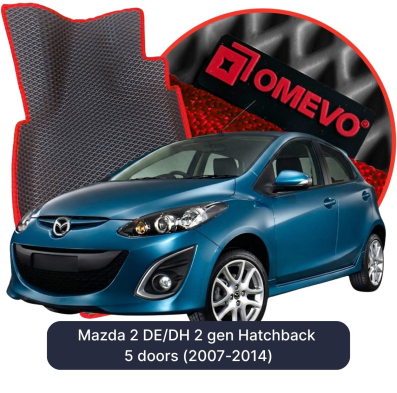 OMEVO EVA car mats for Mazda 2 DE/DH 2 gen Hatchback 5 doors (2007-2014)