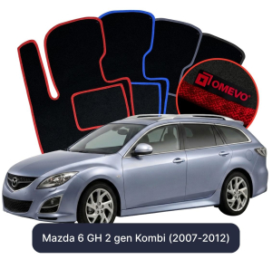 OMEVO Velour Car Mats for Mazda 6 2 gen Station Wagon (2007-2012)
