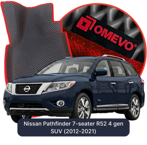 OMEVO 5D Pro EVA Mats for Nissan Pathfinder 7-seater R52 4 gen SUV (2012-2021)
