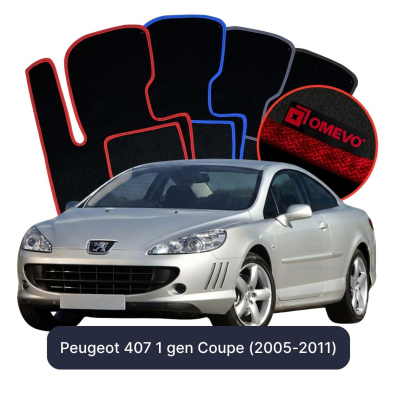 Velour car mats OMEVO for Peugeot 407 1 gen Coupe (2005–2011)
