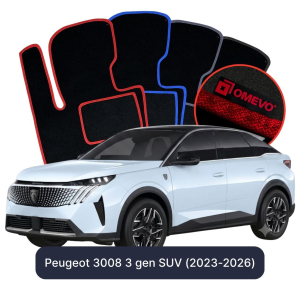 OMEVO Velour Car Mats for Peugeot 3008 3 gen SUV (2023-2025)