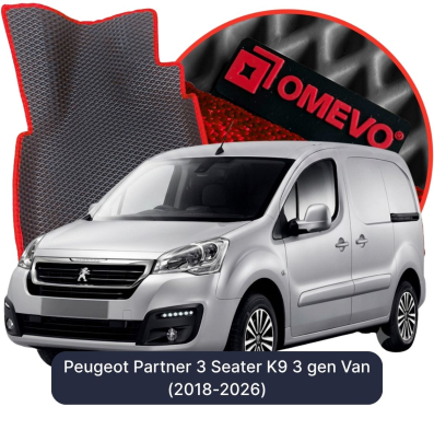 OMEVO EVA car mats for Peugeot Partner 3-seater K9 3 gen Furgon (2018-2026)