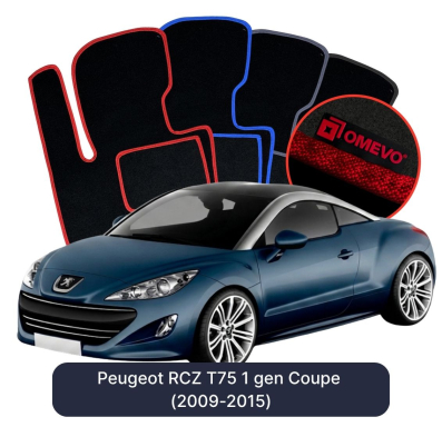 Velour car mats OMEVO for Peugeot RCZ T75 1 gen Coupe (2009-2015)