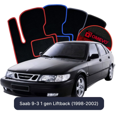 Velour car mats OMEVO for Saab 44994 1 gen Liftback (1998-2002)