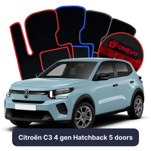 OMEVO Velour Car Mats for Citroën C3 4 gen Hatchback 5 doors (2024-2025)