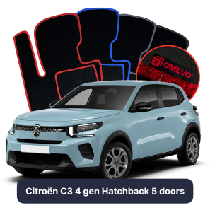 Velour car mats OMEVO for Citroën C3 4 gen Hatchback 5 doors (2024-2025)
