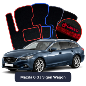 OMEVO Velour Car Mats for Mazda 6 GJ 3 gen Station Wagon (2012-2025)