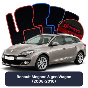 Velour car mats OMEVO for Renault Megane 3 gen Station Wagon (2008-2016)