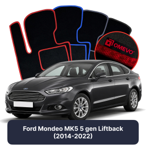 Velour car mats OMEVO for Ford Mondeo MK5 5 gen Liftback (2014-2022)