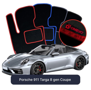 OMEVO Velour Car Mats for Porsche 911 Targa 8 gen Coupe (2019-2025)