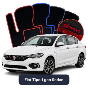 OMEVO Velour Car Mats for Fiat Tipo 1 gen Sedan (2015-2025)