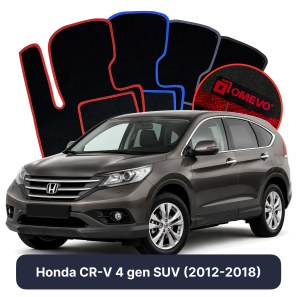 Velour car mats OMEVO for Honda CR-V 4 gen SUV (2012-2018)