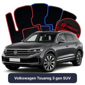 Velour car mats OMEVO for Volkswagen Touareg 3 gen SUV (2018-2025)