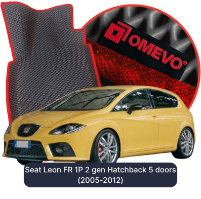 OMEVO EVA car mats for Seat Leon FR 1P 2 gen Hatchback 5 doors (2005-2012)