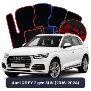 Velour car mats OMEVO for Audi Q5 FY 2 gen SUV (2016-2024)