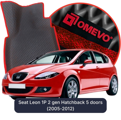 OMEVO EVA car mats for Seat Leon 1P 2 gen Hatchback 5 doors (2005-2012)
