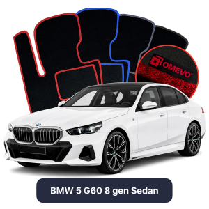 OMEVO Velour Car Mats for BMW 5 G60 8 gen Sedan (2023-2025)