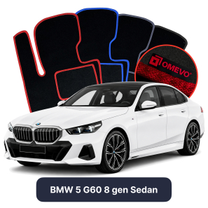 Velour car mats OMEVO for BMW 5 G60 8 gen Sedan (2023-2025)