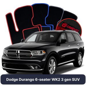 OMEVO Velour Car Mats for Dodge Durango 6 Seater WK2 3 gen SUV (2010-2025)