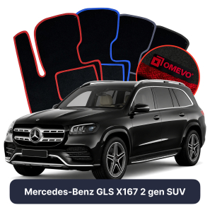 Velour car mats OMEVO for Mercedes-Benz GLS X167 2 gen SUV (2019-2026)