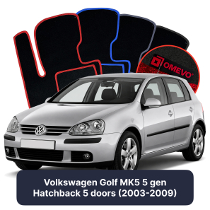 Velour car mats OMEVO for Volkswagen Golf MK5 5 gen Hatchback 5 doors (2003-2009)