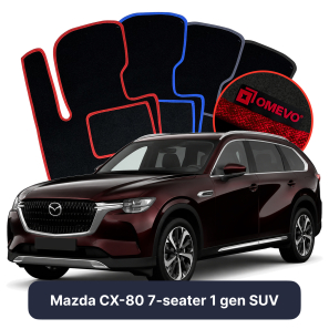 Velour car mats OMEVO for Mazda CX-80 7-seater 1 gen SUV (2024–2025)