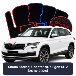 OMEVO Velour Car Mats for Škoda Kodiaq 7 Seater NS7 1 gen SUV (2016-2024)
