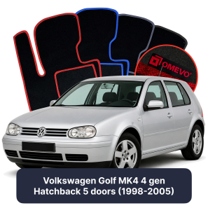 Velour car mats OMEVO for Volkswagen Golf MK4 4 gen Hatchback 5 doors (1998-2005)