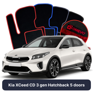 Velour car mats OMEVO for Kia XCeed CD 3 gen Hatchback 5 doors (2019-2025)