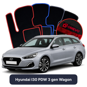 Velour car mats OMEVO for Hyundai I30 PDW 3 gen Kombi (2016-2025)