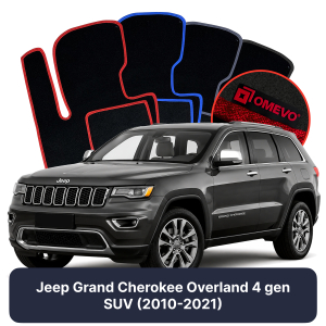 OMEVO Velour Car Mats for Jeep Grand Cherokee Oveland  4 gen SUV (2010-2021)