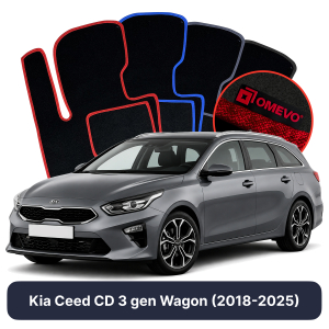 OMEVO Velour Car Mats for Kia Ceed CD 3 gen Station Wagon (2018-2025)
