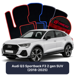 Velour car mats OMEVO for Audi Q3 Sportback F3 2 gen SUV (2018-2025)