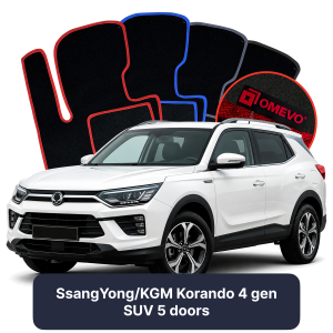 OMEVO Velour Car Mats for SsangYong Korando 4 gen SUV 5 doors (2019-2025)