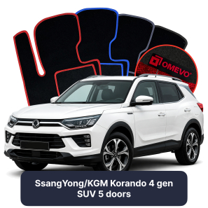 Velour car mats OMEVO for SsangYong Korando 4 gen SUV 5 doors (2019-2025)