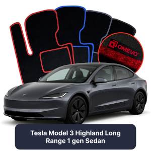 OMEVO Velour Car Mats for Tesla Model 3 Highland Long Range 1 gen Sedan (2022-2025)