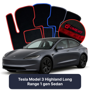 Velour car mats OMEVO for Tesla Model 3 Highland Long Range 1 gen Sedan (2022-2025)