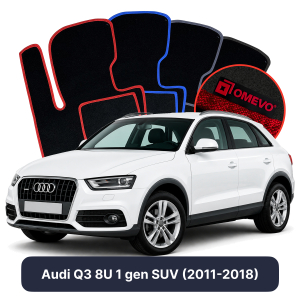 OMEVO Velour Car Mats for Audi Q3 8U 1 gen SUV (2011-2018)