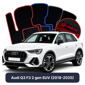 Velour car mats OMEVO for Audi Q3 F3 2 gen SUV (2018-2025)