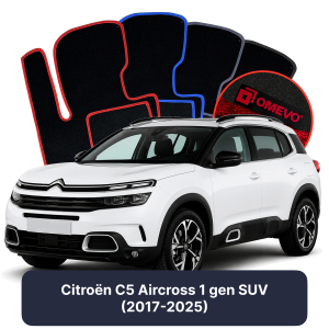 OMEVO Velour Car Mats for Citroën C5 Aircross 1 gen SUV (2017-2025)