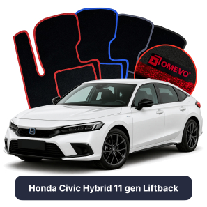Velour car mats OMEVO for Honda Civic Hybrid 11 gen Liftback (2021-2025)