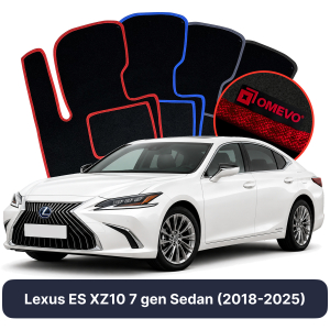 OMEVO Velour Car Mats for Lexus ES XZ10 7 gen Sedan (2018-2025)
