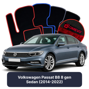Velour car mats OMEVO for Volkswagen Passat B8 8 gen Sedan (2014-2022)